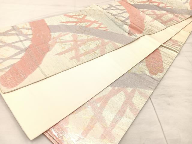 平和屋着物◎六通柄袋帯 飛鶴文 金銀糸 正絹 逸品 BAAU0681mz