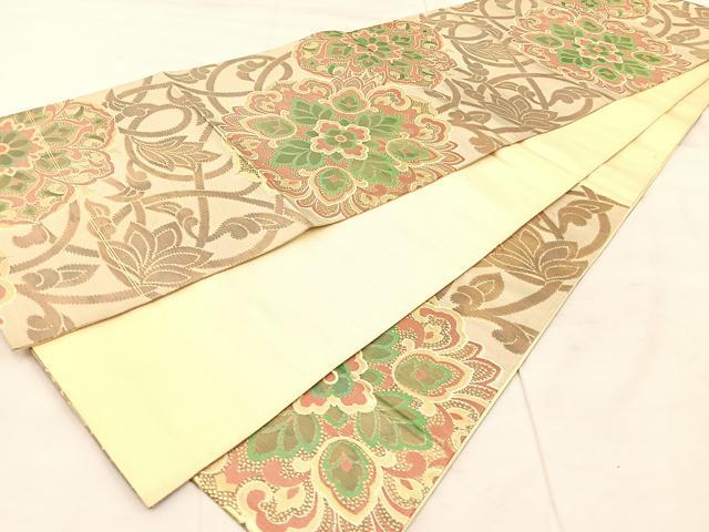 平和屋着物◎六通柄袋帯 正倉院 金糸 正絹 逸品 BAAU0693mz