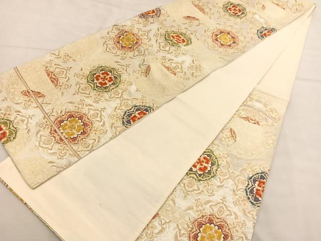 平和屋着物◎六通柄袋帯 唐織 正倉院花文 金糸 正絹 逸品 BAAU0911hv