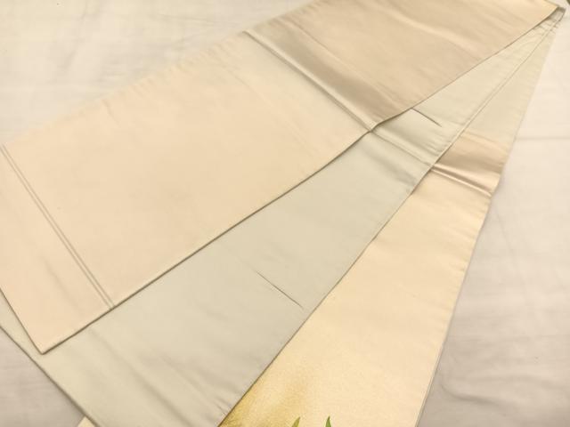 平和屋着物◎太鼓柄袋帯 枝花文 引箔 正絹 逸品 BAAU1062hv