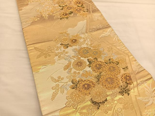 平和屋着物◎六通柄袋帯 鳳凰花文 金銀糸 正絹 逸品 BAAU1257hv