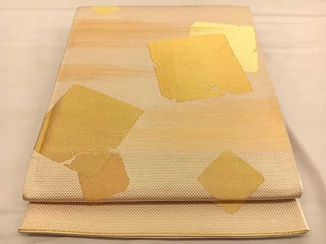 平和屋着物◎六通柄袋帯 破れ色紙 金糸 正絹 逸品 BAAU1309hv