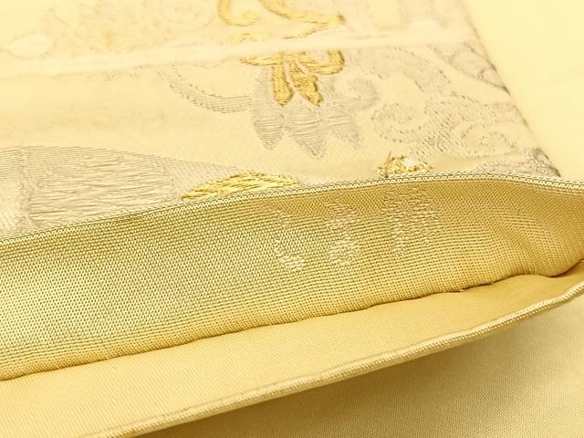 平和屋着物◎六通柄袋帯 こま錦 狩猟丸文 金銀糸 正絹 逸品 BAAU1346hv