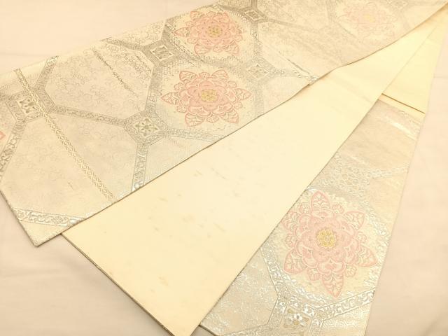平和屋着物◎六通柄袋帯 蜀江花文 金銀糸 正絹 逸品 BAAU1362hv