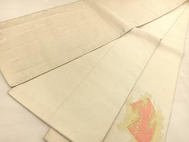 平和屋着物◎太鼓柄袋帯 綴れ 地紙箔散らし文様 金糸 正絹 逸品 BAAU1367hv