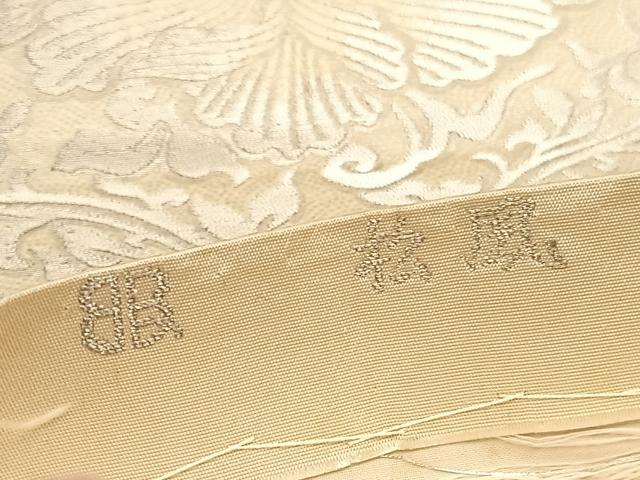 平和屋着物◎西陣 服部織物謹製 六通柄袋帯 唐織 松風 立涌花文 銀糸 正絹 逸品 BAAU1371hv