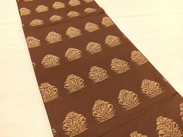 平和屋着物◎六通柄袋帯 けいとう ケイトウ 鶏頭 金糸 正絹 逸品 BAAU1388hv