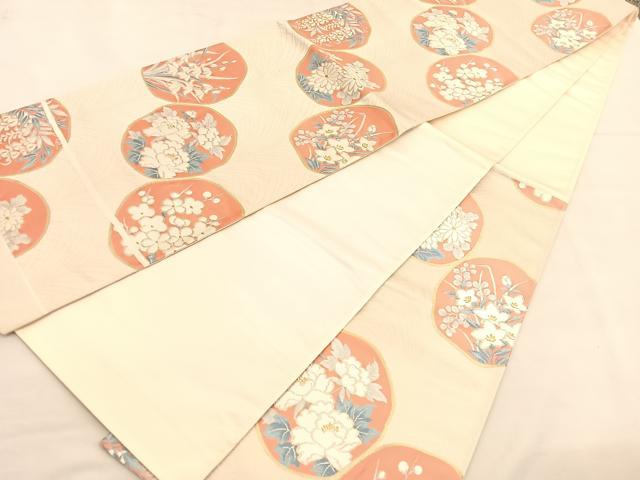 平和屋着物◎六通柄袋帯 唐織 花丸文 金銀糸 正絹 逸品 未使用 BAAU1422hv