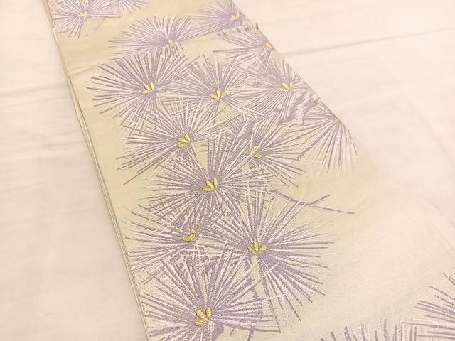 平和屋着物◎六通柄袋帯 唐織 若松葉 金糸 正絹 逸品 BAAU1435hv