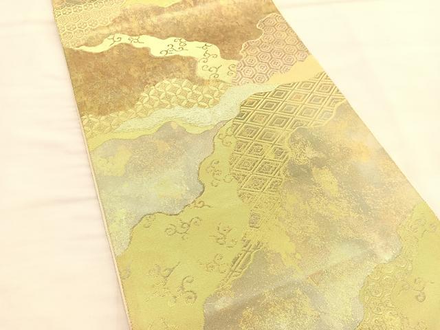 平和屋着物◎六通柄袋帯 道長唐草有職文 金糸 引箔 正絹 逸品 BAAU1492hv