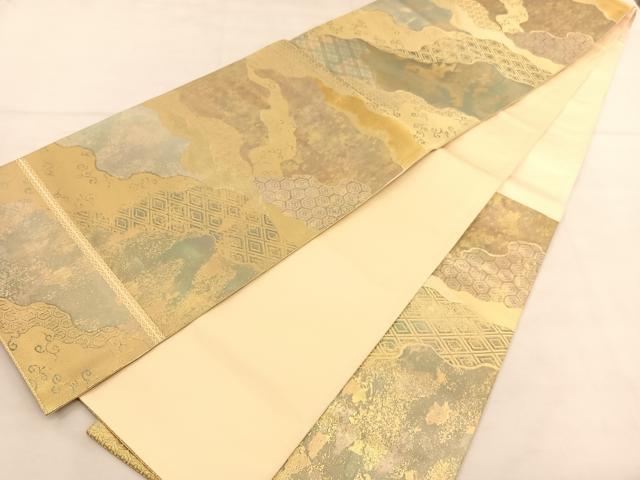 平和屋着物◎六通柄袋帯 道長唐草有職文 金糸 引箔 正絹 逸品 BAAU1492hv