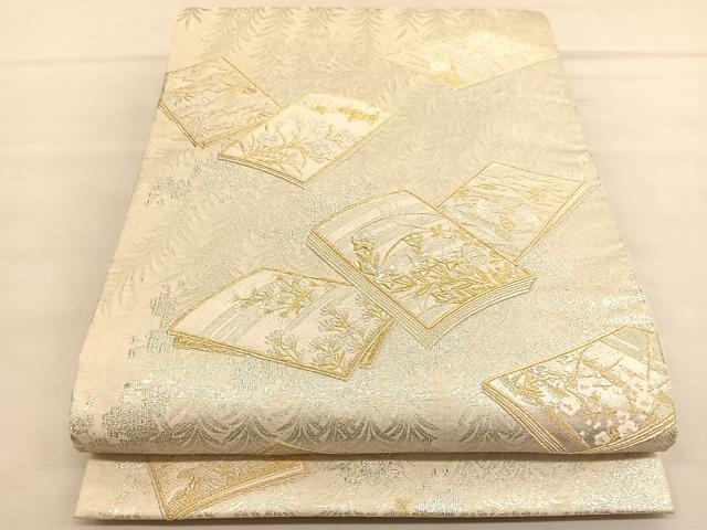 平和屋着物●西陣の名門 加納幸謹製 六通柄袋帯 唐織 冊子春秋花文 華霜箔 正絹 逸品 BAAU1494hv