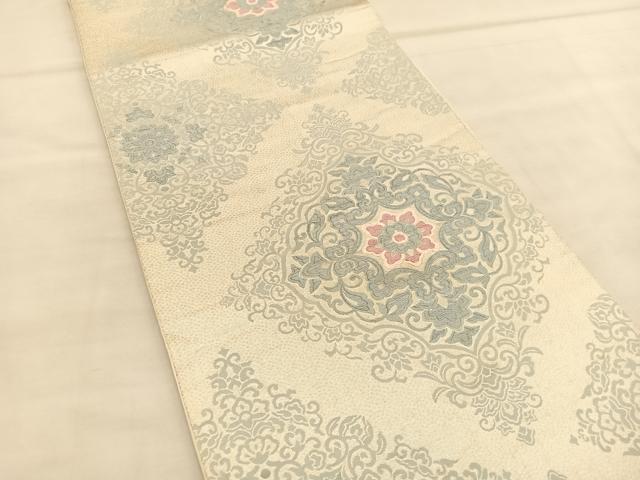 平和屋着物◎六通柄 本袋帯 唐織 飾花菱文 正絹 逸品 BAAU1593hv