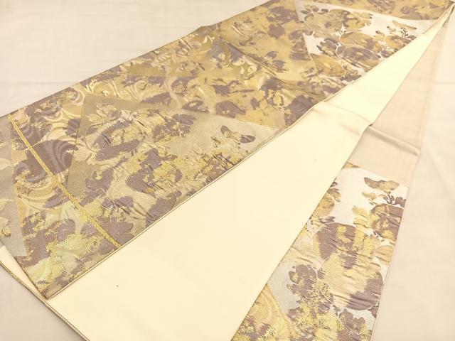 平和屋着物◎六通柄袋帯 ふくれ織 万寿菊 金銀糸 正絹 逸品 BAAU1895hv