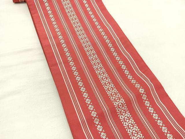 平和屋着物◎本場筑前博多織 半幅帯 献上 証紙付き 正絹 逸品 BAAU1916hv