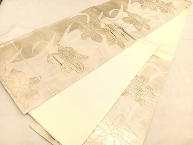 平和屋着物◎六通柄袋帯 ふくれ織 水仙 金銀糸 引箔 正絹 逸品 BAAU1931hv