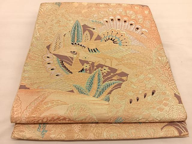 平和屋着物◎六通柄 京袋帯 孔雀 金銀糸 正絹 逸品 BAAU1950hv
