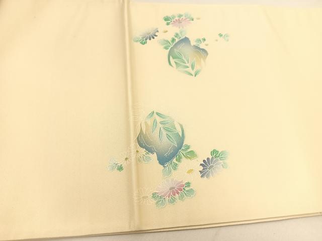 平和屋着物◎太鼓柄袋帯 鳳凰花文 銀通し地 正絹 逸品 BAAU2018yc