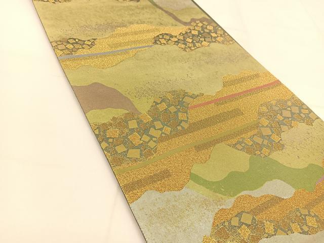 平和屋着物◎六通柄袋帯 道長箔散らし文様 金銀糸 引箔 正絹 逸品 BAAU2042yc