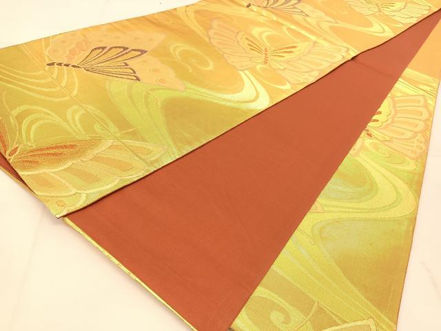 平和屋着物◎本佐賀錦 六通柄袋帯 紬彩箔 流水几帳文 正絹 逸品 BAAU2051yc