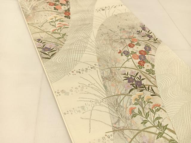 平和屋着物◎六通柄袋帯 唐織 葵元禄蒔絵 引箔 正絹 逸品 BAAU2101yc