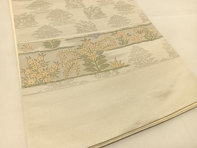 平和屋着物◎六通柄袋帯 向かい鳳凰花文 金銀糸 正絹 逸品 BAAU2256yc
