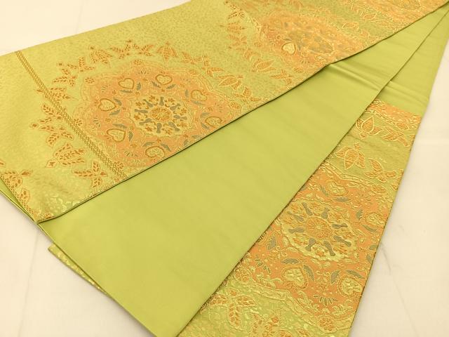 平和屋着物◎六通柄袋帯 唐織 みやび錦 正倉院花文 金糸 正絹 逸品 BAAU2264yc