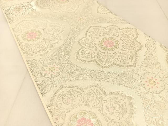 平和屋着物◎六通柄袋帯 唐織 正倉院花文 金銀糸 正絹 逸品 BAAU2269yc