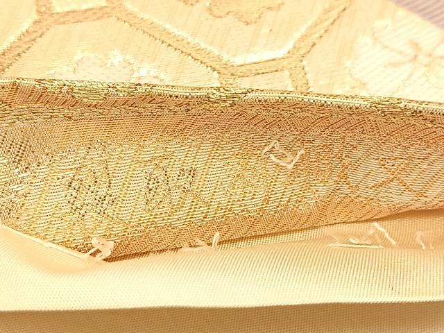 平和屋着物◎六通柄袋帯 唐織 さがび錦 裂取有職文 金糸 正絹 逸品 BAAU2317yc