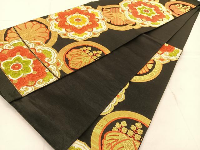 平和屋着物◎六通柄袋帯 唐織 正倉院花文 金糸 正絹 逸品 BAAU2487yc