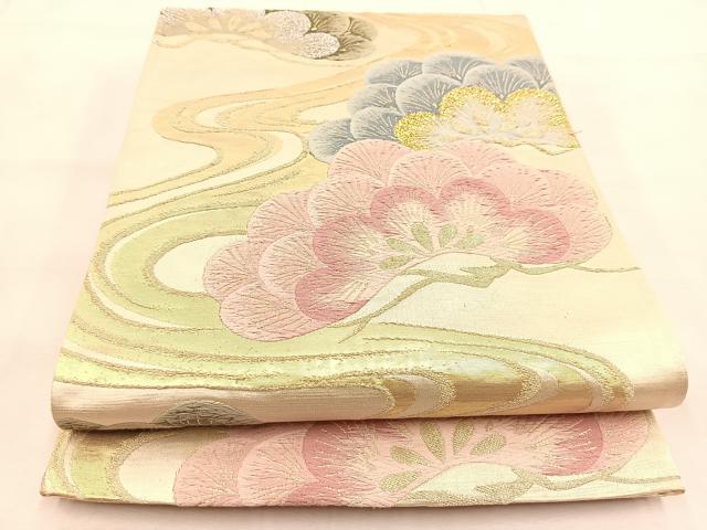 平和屋着物◎六通柄袋帯 唐織 浜松文 金銀糸 正絹 逸品 BAAU2590yc