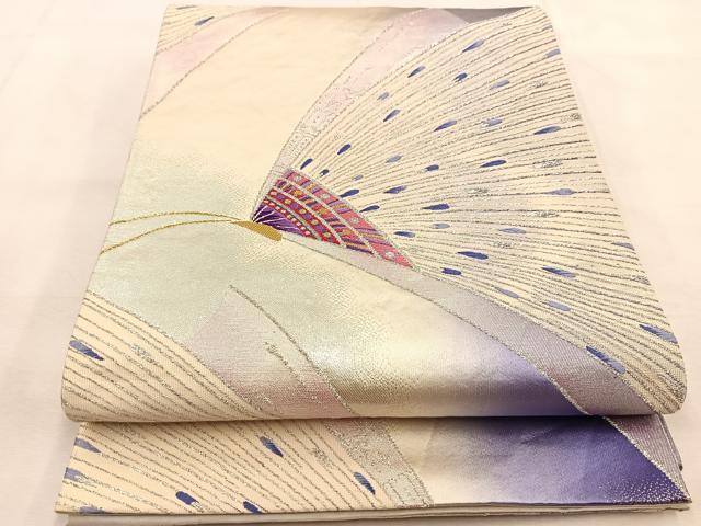 平和屋着物◎六通柄袋帯 唐織 舞蝶文 金銀糸 正絹 逸品 BAAU2593yc