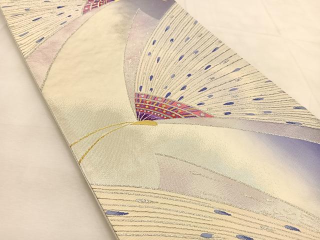 平和屋着物◎六通柄袋帯 唐織 舞蝶文 金銀糸 正絹 逸品 BAAU2593yc