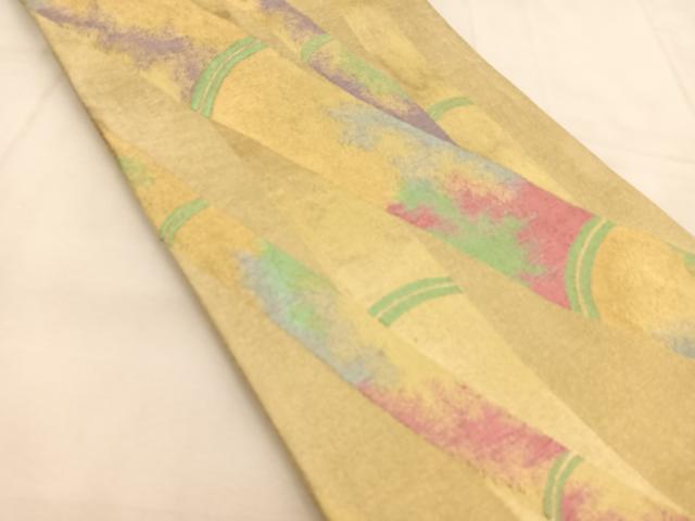 平和屋着物◎六通柄袋帯 竹林 金銀糸 正絹 逸品 BAAU2721yc