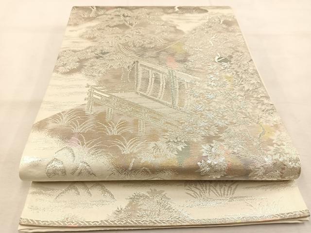 平和屋着物◎六通柄袋帯 古京錦 二重引箔 京名所 正絹 逸品 BAAU2825yc