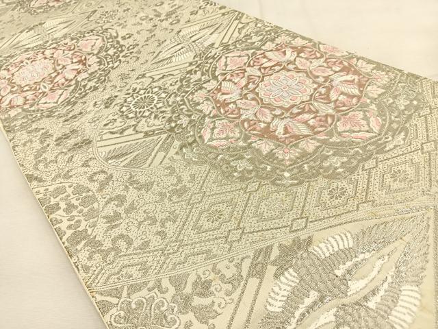 平和屋着物◎六通柄袋帯 唐織 正倉院古代裂 プラチナ箔 正絹 逸品 BAAU3049hj