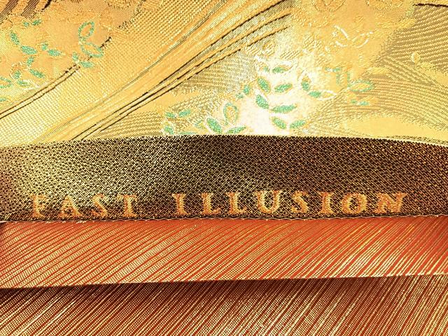 平和屋着物◎佐賀錦 六通柄袋帯 FASTILLUSION 舞蝶文 金糸 正絹 逸品 BAAU3206hj