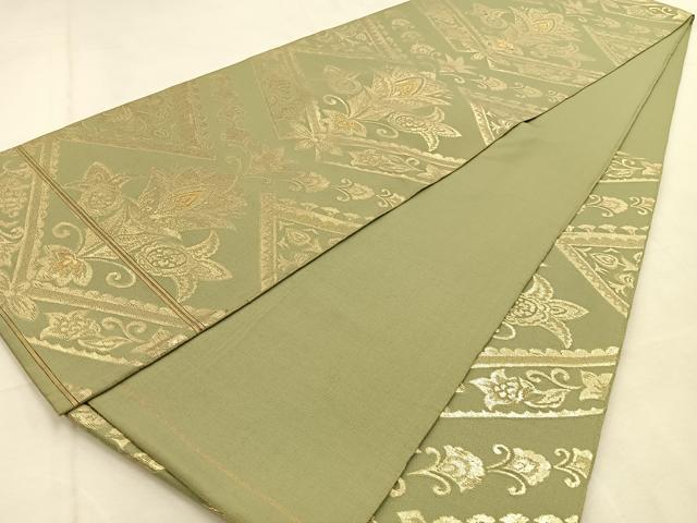 平和屋着物◎六通柄 京袋帯 本袋帯 更紗花文 金糸 正絹 逸品 BAAU3309hj
