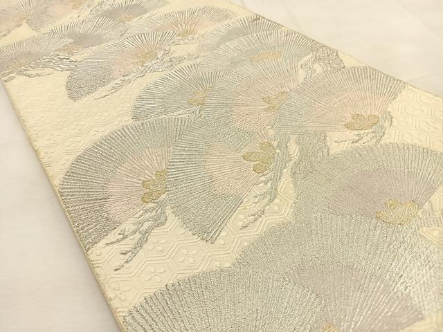 平和屋着物◎六通柄袋帯 唐織 松 金銀糸 正絹 逸品 BAAU3343hj