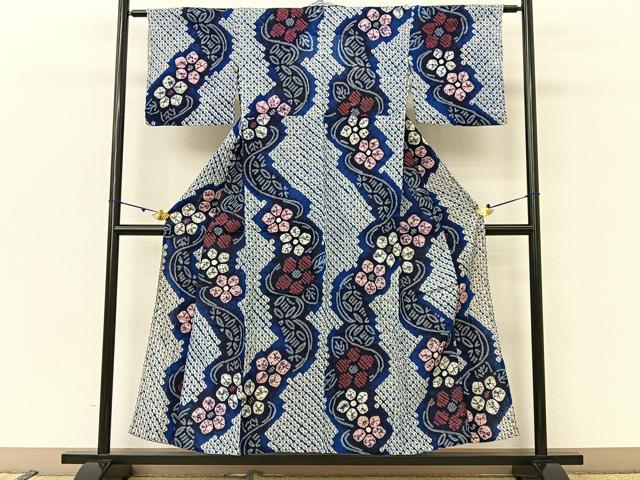 平和屋着物∴夏物 浴衣 有松鳴海絞り 梅 綿 逸品 BAAU3425hj
