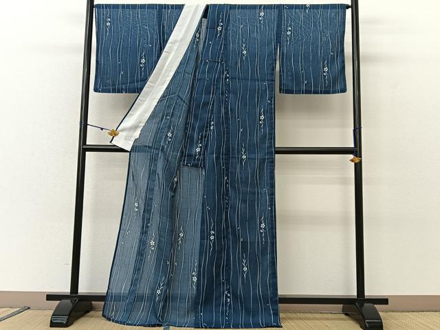 平和屋着物*夏物 小紋 紗 桜 洗える着物 BAAU3439hj