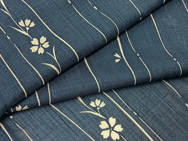 平和屋着物*夏物 小紋 紗 桜 洗える着物 BAAU3439hj