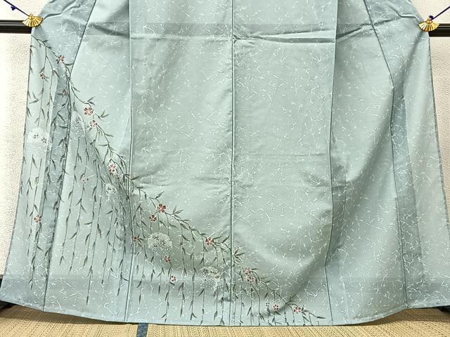 平和屋着物*夏物 訪問着 絽 枝垂れ桜文 洗える着物 BAAU3461hj
