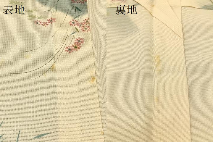 平和屋着物*夏物 小紋 絽 手描き 秋草文 正絹 逸品 未使用 BAAU3462hj
