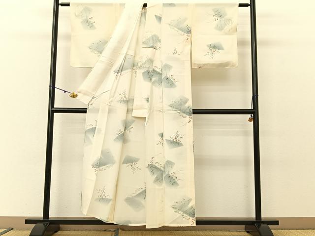 平和屋着物*夏物 小紋 絽 手描き 秋草文 正絹 逸品 未使用 BAAU3462hj
