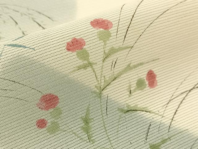 平和屋着物*夏物 小紋 絽 手描き 秋草文 正絹 逸品 未使用 BAAU3462hj