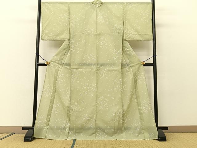 平和屋着物*夏物 小紋 絽 草花文 ロング丈 洗える着物 BAAU3466hj
