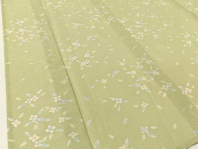 平和屋着物*夏物 小紋 絽 草花文 ロング丈 洗える着物 BAAU3466hj