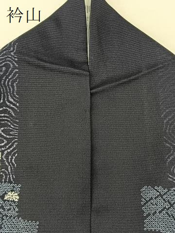 平和屋着物*夏物 小紋 絽 色紙重ね枝葉文 洗える着物 BAAU3467hj