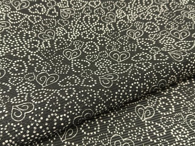 平和屋着物*夏物 小紋 絽 草葉文 黒地 洗える着物 未使用 BAAU3475hj